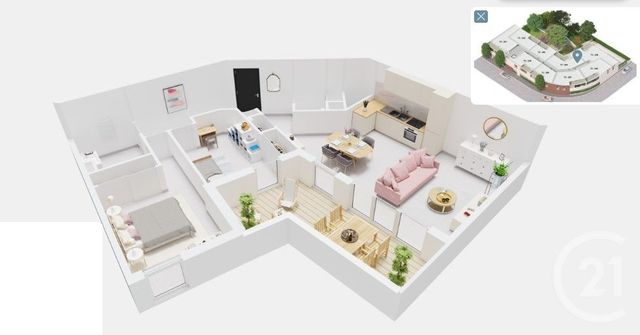 Appartement T4 à vendre - 4 pièces - 75.0 m2 - CARBONNE - 31 - MIDI-PYRENEES - Century 21 Hnc.Immo